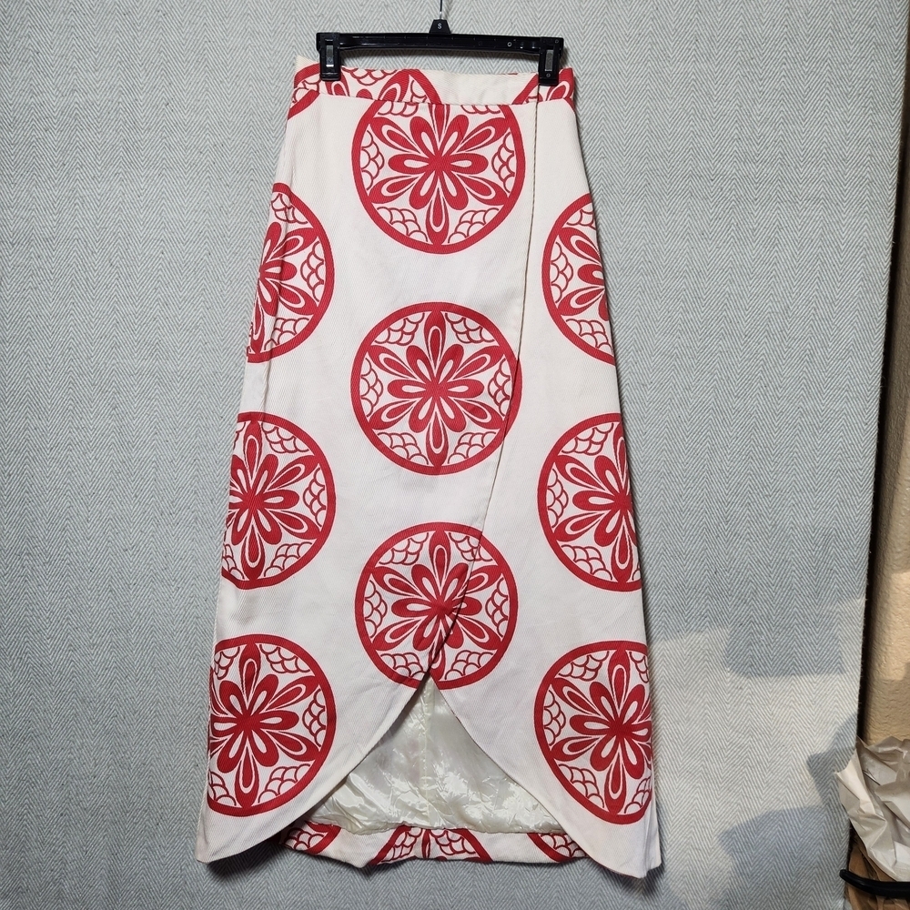 Vintage Wrap Skit Medium Cutom Made Pink And Cream A-Line Skirt See Pictures - Picture 1 of 12